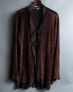 Vintage Leopard Print Sheer Dress Shirt