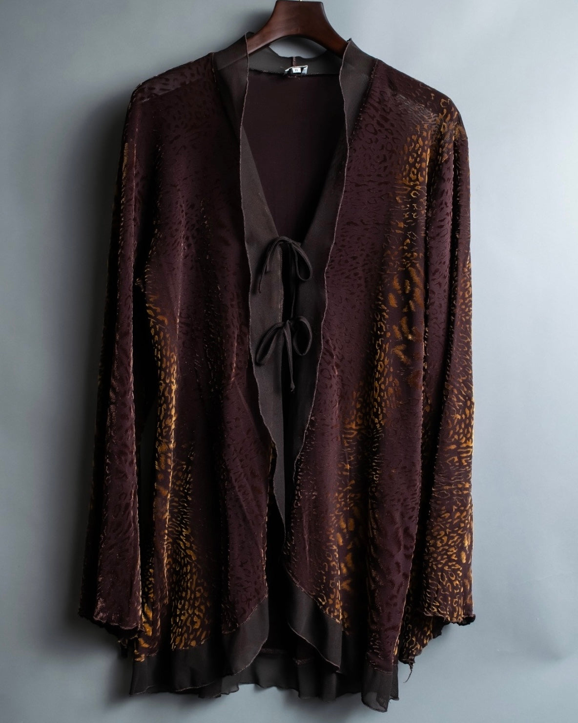 Vintage Leopard Print Sheer Dress Shirt