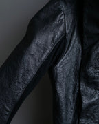 “Rick Owens” lamb leather classic biker jacket with high funnel