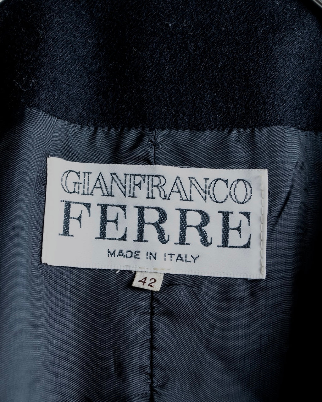 "GIANFRANCO FERRE" Virgin wool leather piping jacket