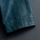 "COACH" light blue faded leather coat