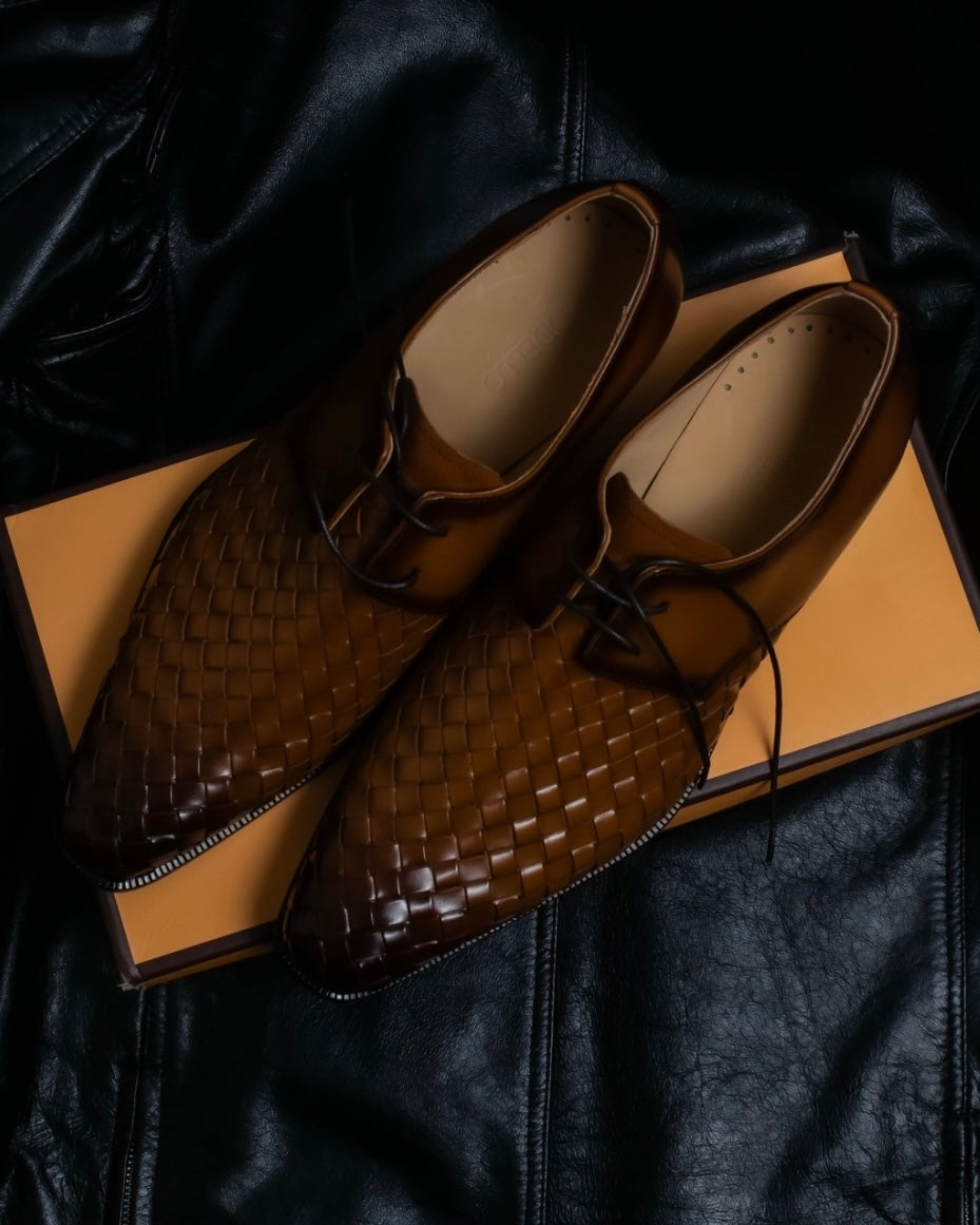 “MODELLO” gradation color intrecciato designed dress shoes