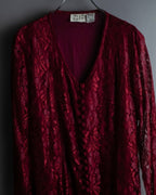 “Vintage” flower motif lace long dress