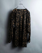 Vintage botanical pattern velor knit