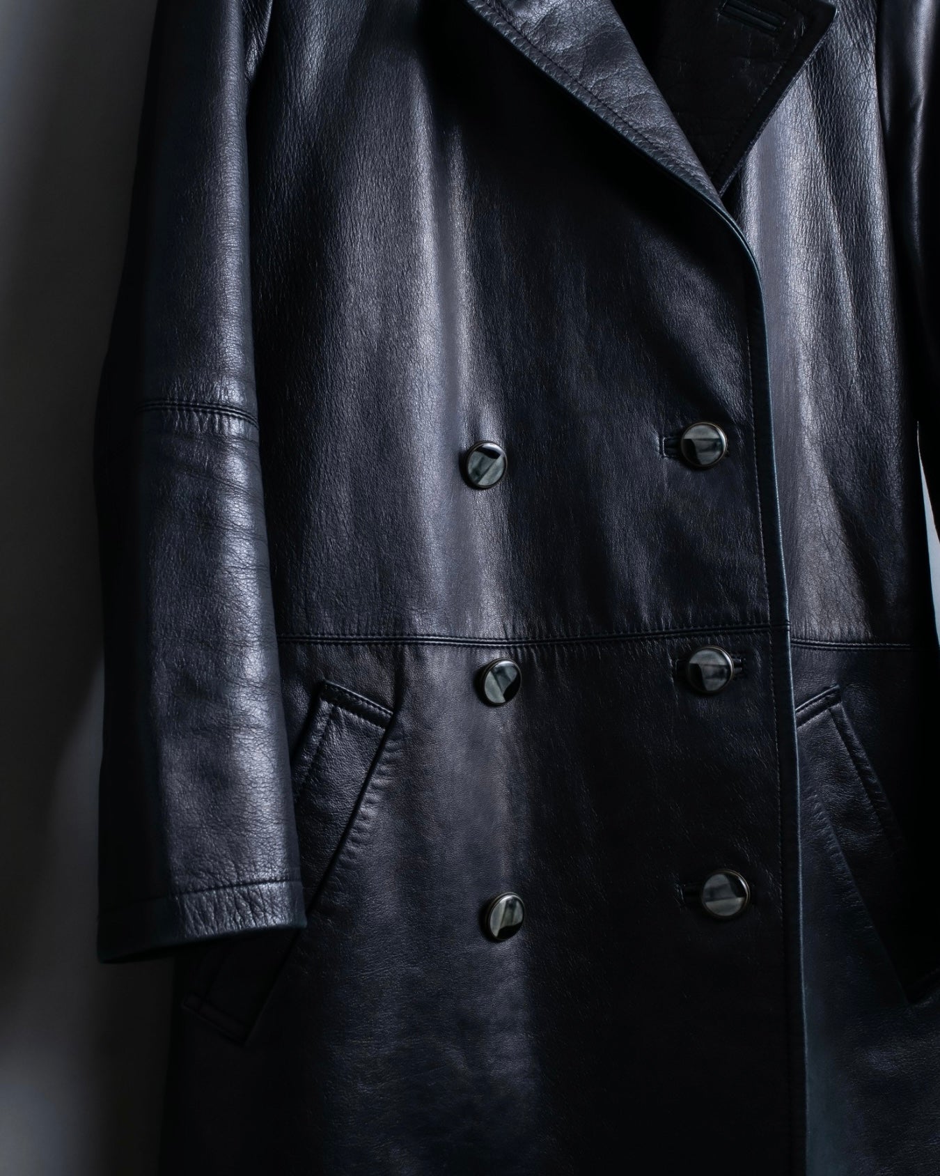 "Issey Miyake" Archive leather coat