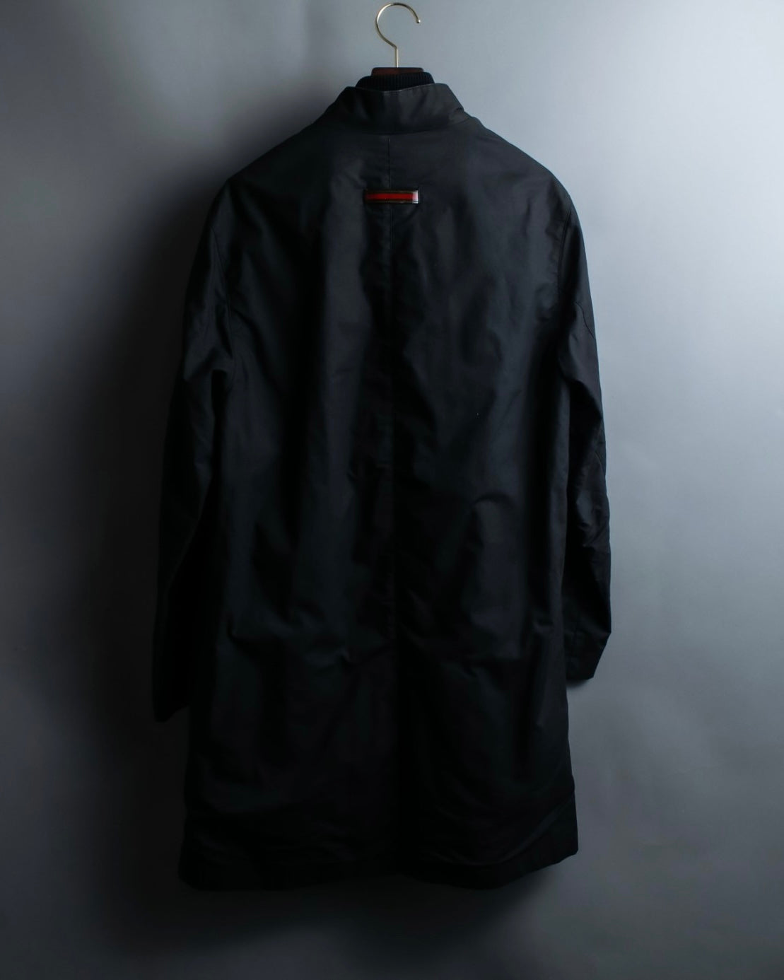 "GUCCI" Fly front knit layered double zip long coat