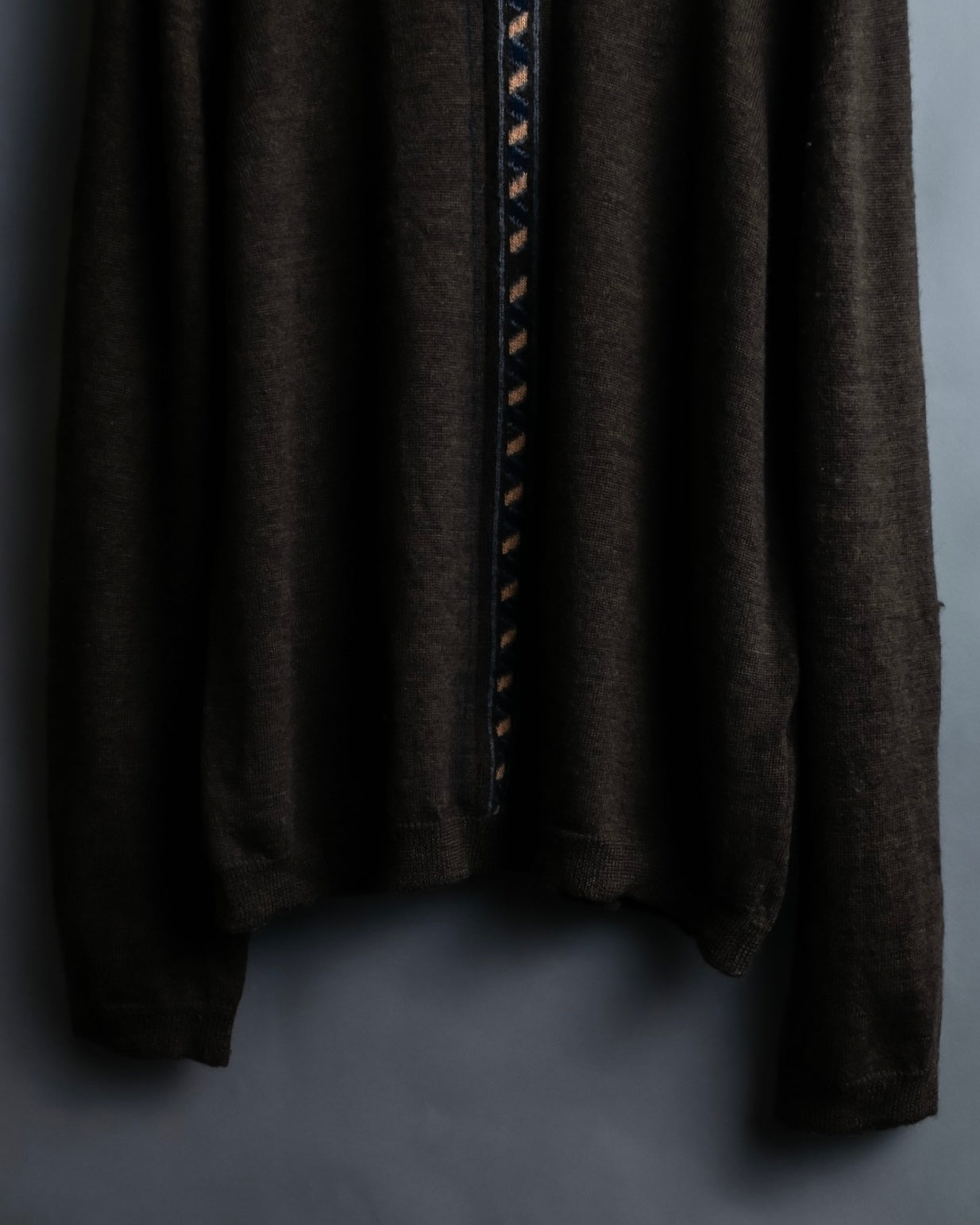 "COMME des GARCONS HOMME PLUS (1997-98's )" Spiral print design dark brown knit
