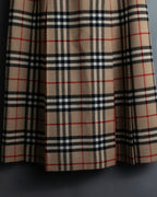 "Burberry's (70-80's)" Nova check side zip pleated skirt