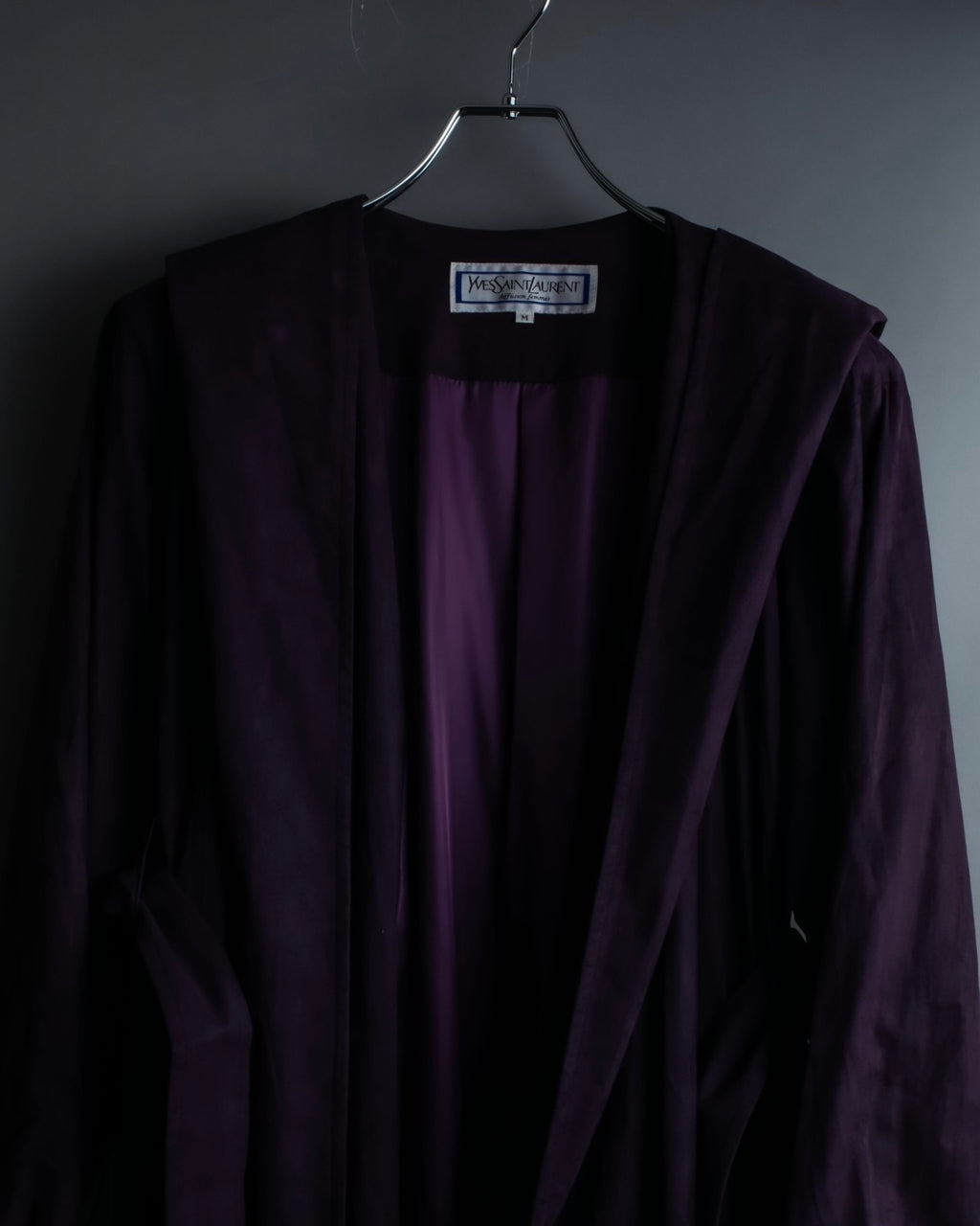 "80s Yves Saint Lauren" Oversized hooded spring coat