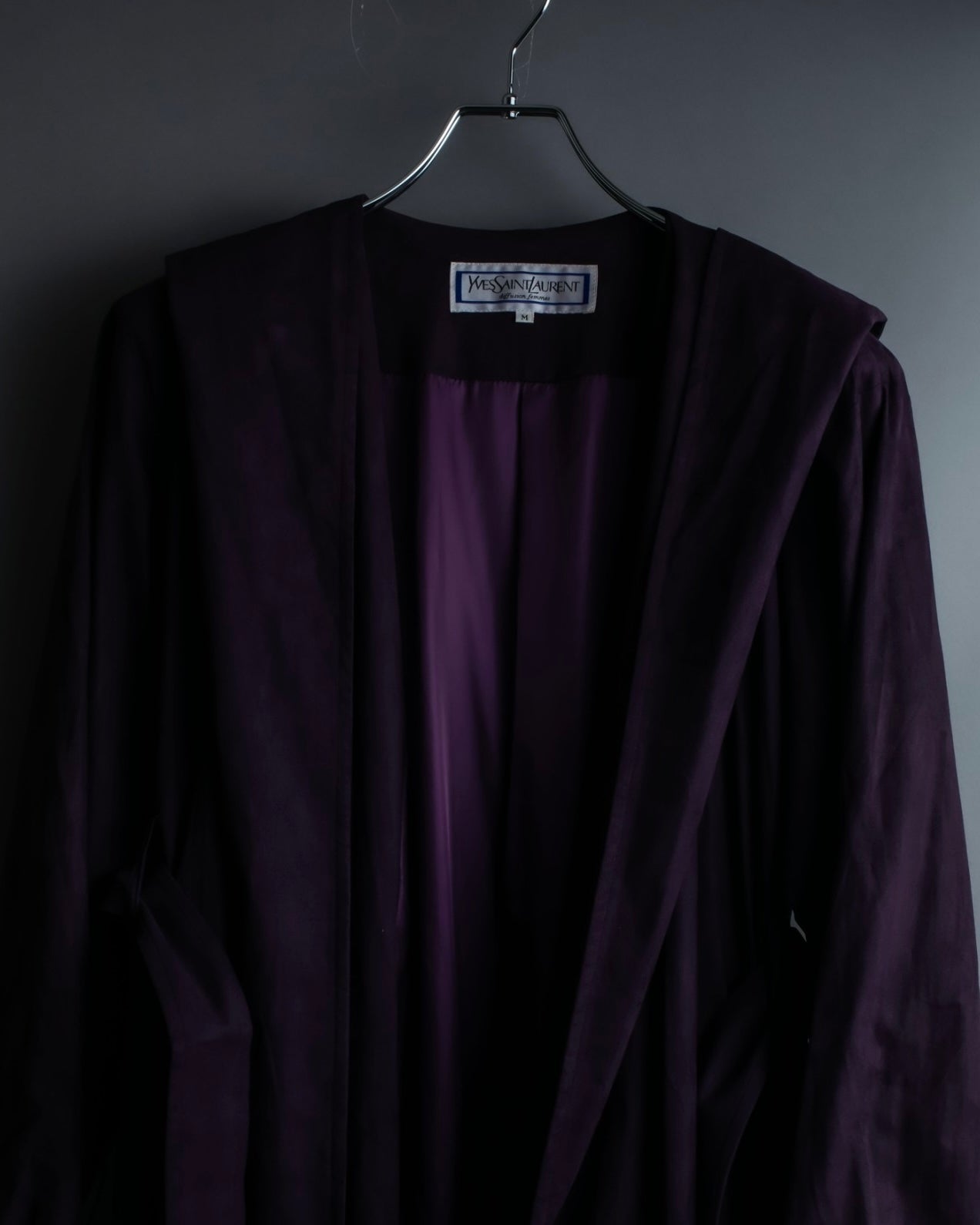 "80s Yves Saint Lauren" Oversized hooded spring coat