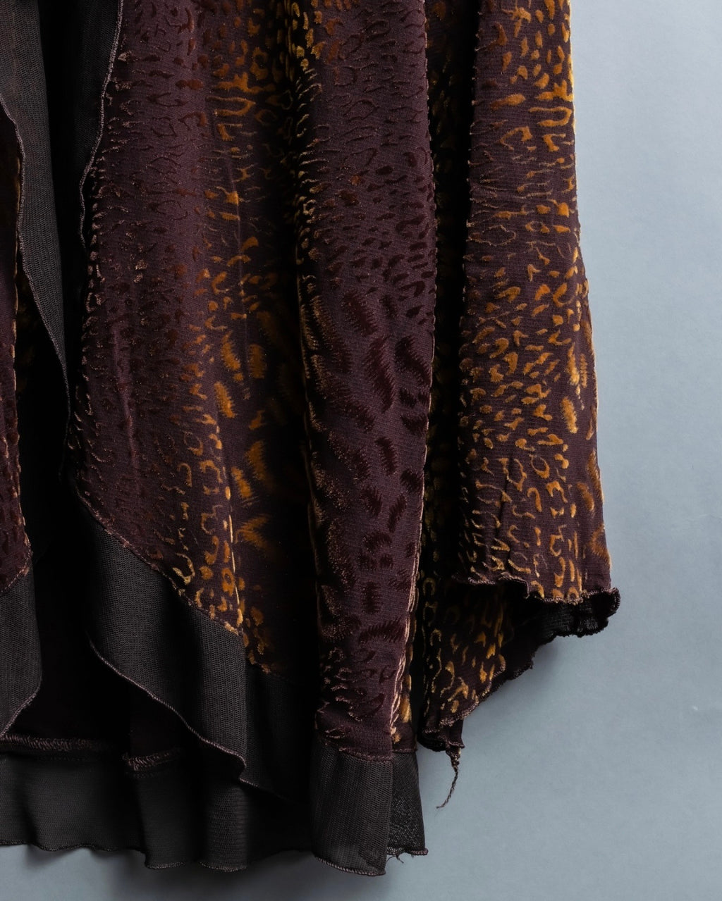 Vintage Leopard Print Sheer Dress Shirt