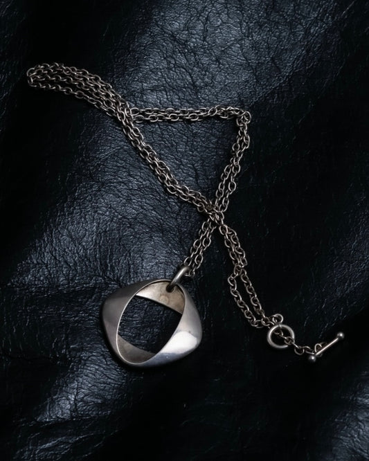 “Georg Jensen” inside out designed silver chain necklace