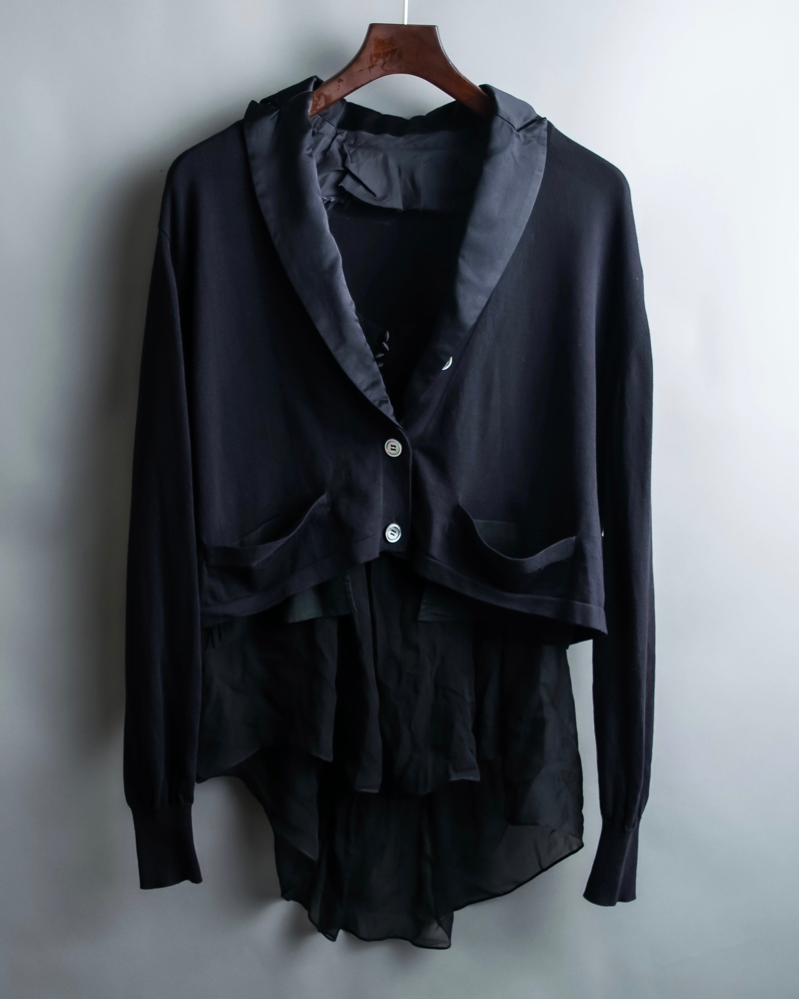 "sacai" Sheer corset layered cardigan jacket