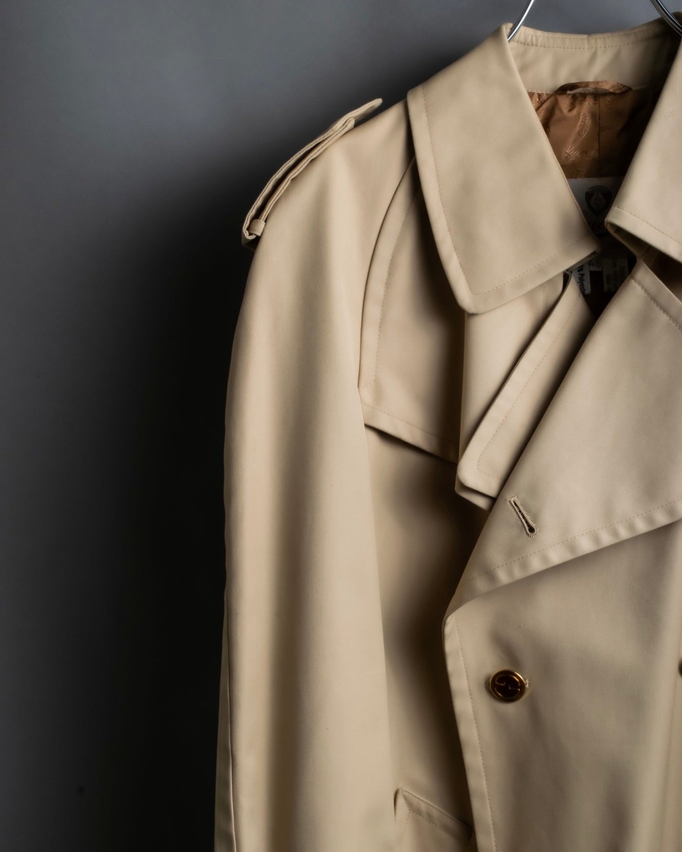 "GUCCI 70-80's" Big collar design oversize design trench coat