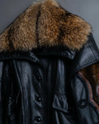 Vintage racoonfur leather blouson