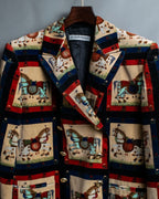 "EMPORIO ARMANI" Total Horse Pattern Four Button Jacket