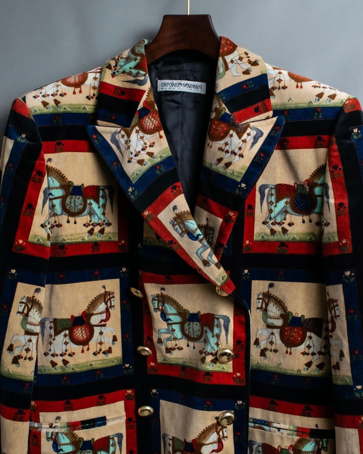 "EMPORIO ARMANI" Total Horse Pattern Four Button Jacket