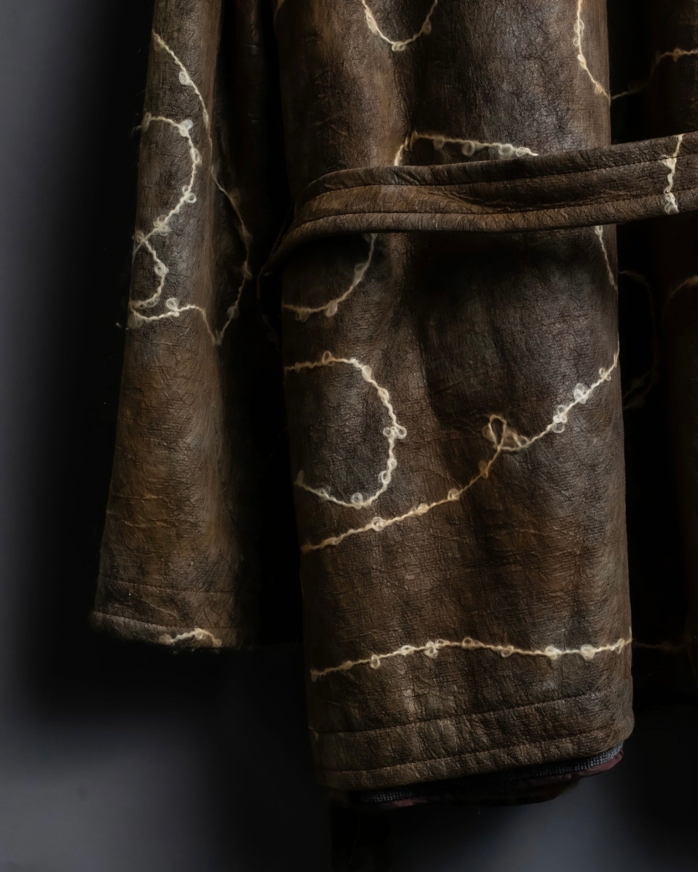 "NIEDIECK" Yarn sewn fur special hoodie jacket