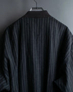 "Comme des Garcons Homme" distressed zip-up striped blouson