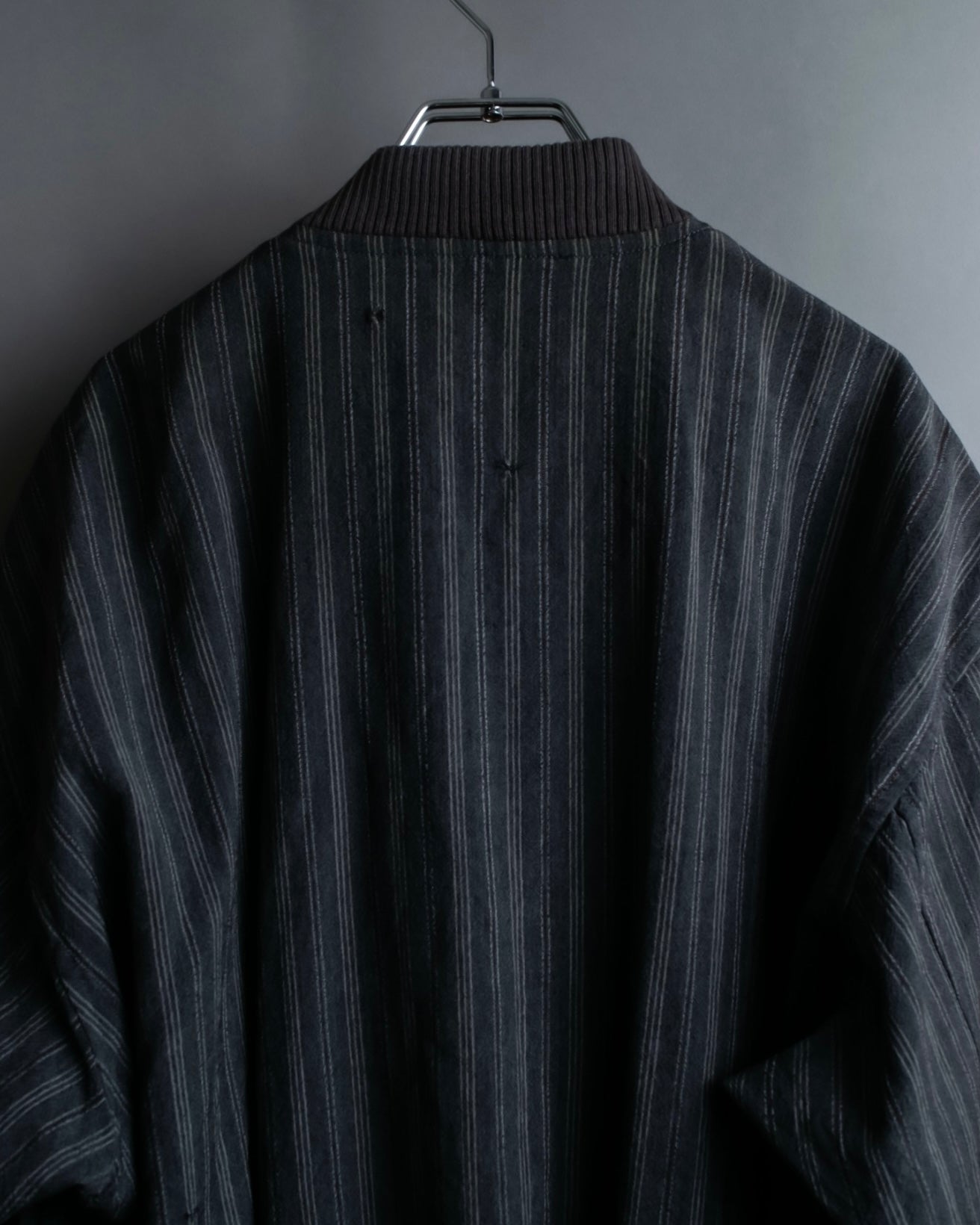 "Comme des Garcons Homme" distressed zip-up striped blouson