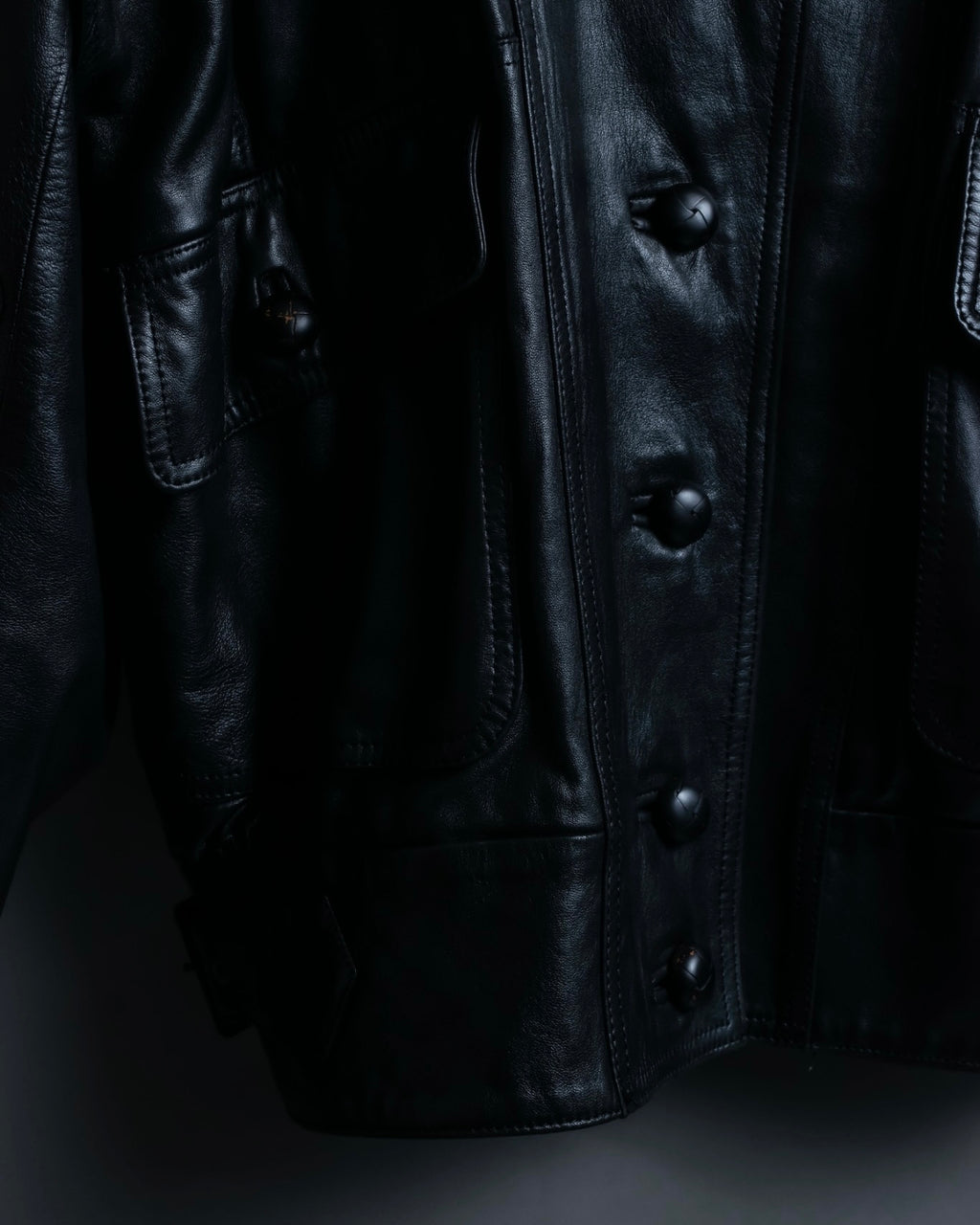 Vintage racoonfur leather blouson