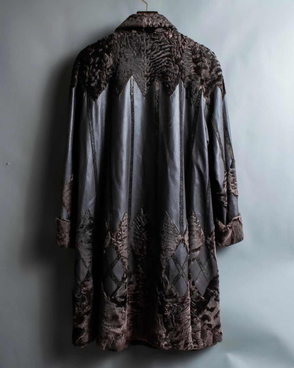 "Guy laroche" vintage real fur leather coat