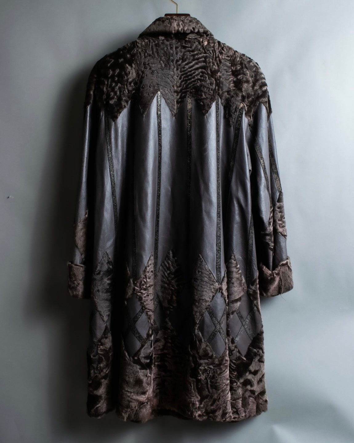 "Guy Laroche" vintage real fur leather coat