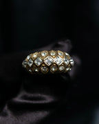 “Dior” mesh designed gold ring with crystal