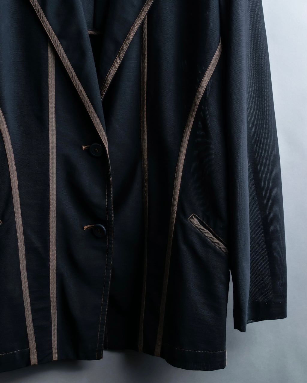 "ISSEY MIYAKE" Beautiful line sheer tailored jacket