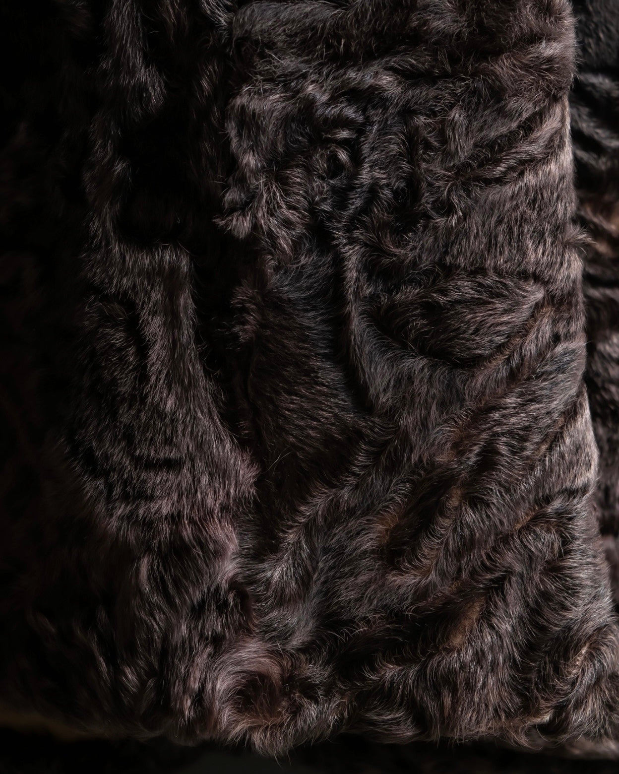 "Guy laroche" vintage real fur leather coat