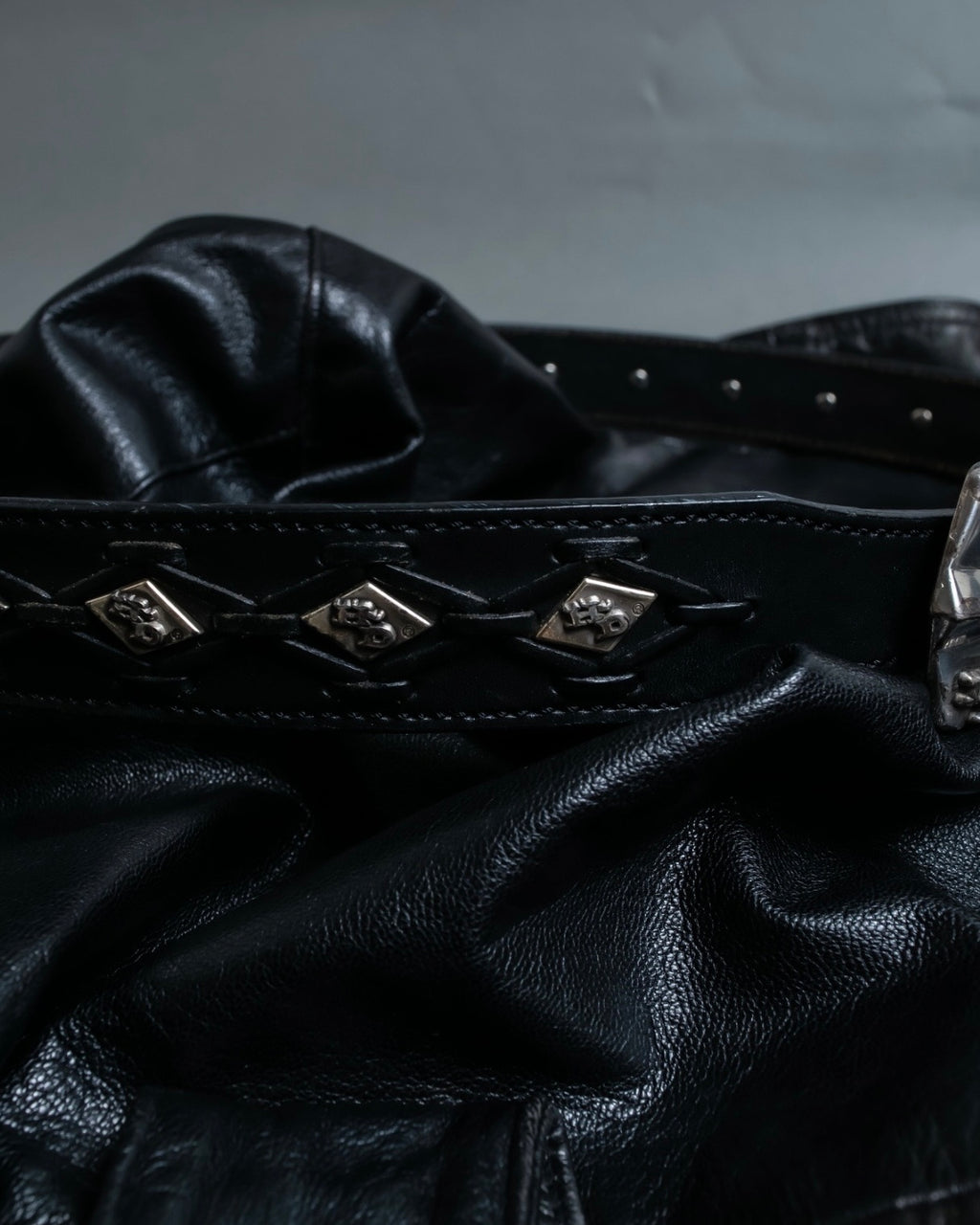 HARLEY-DAVIDSON Genuine Leather Silver Detail Belt