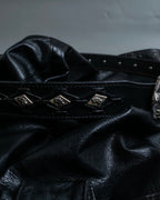 HARLEY-DAVIDSON Genuine Leather Silver Detail Belt