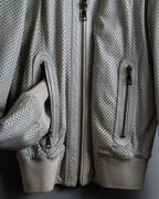 "Dolce & Gabbana" Leather mesh off-white blouson