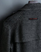 "Jean-Paul GAULTIER" bias striped wool napoleon coat