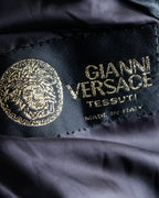 "VERSACE" fly-front double-breasted wool coat