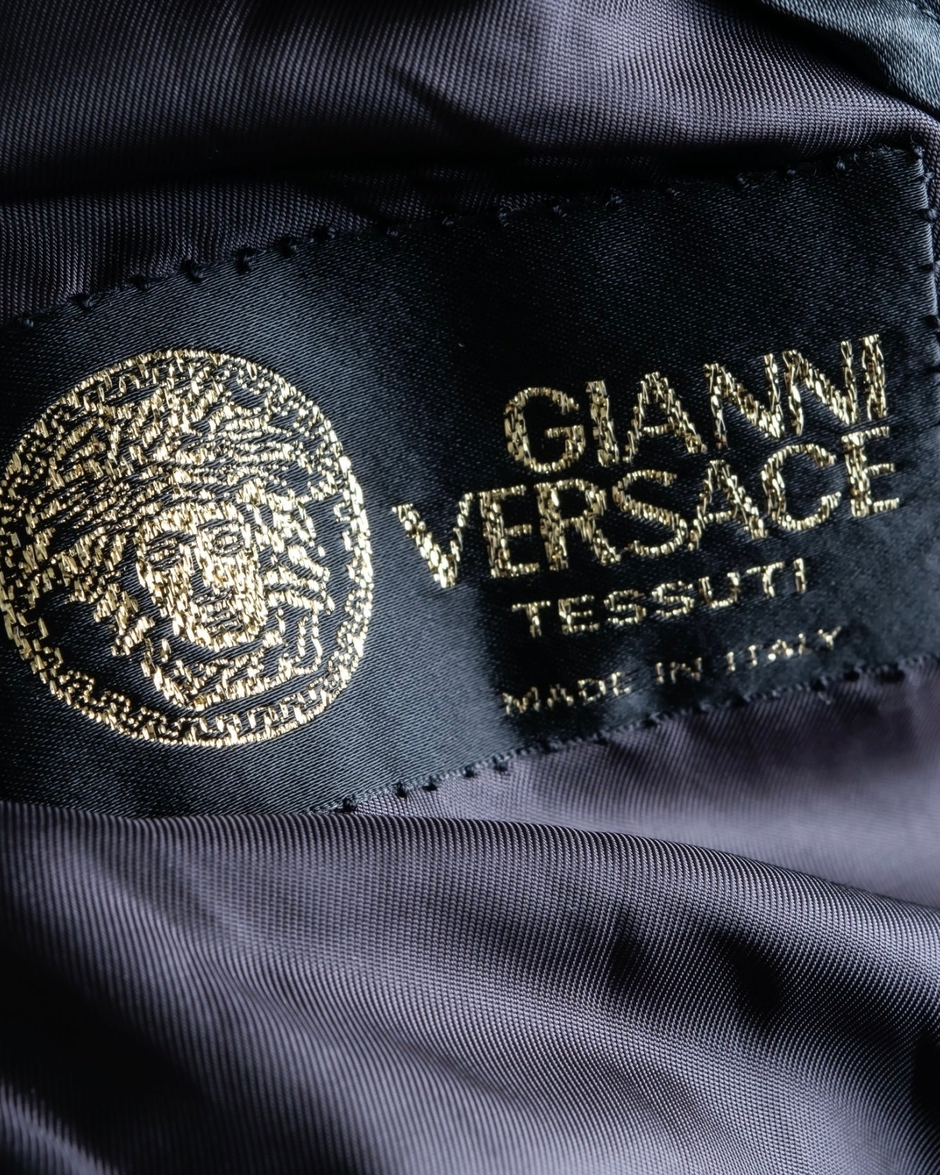 "VERSACE" fly-front double-breasted wool coat