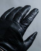 "GUCCI" Horsebit Leather×cashmere Gloves