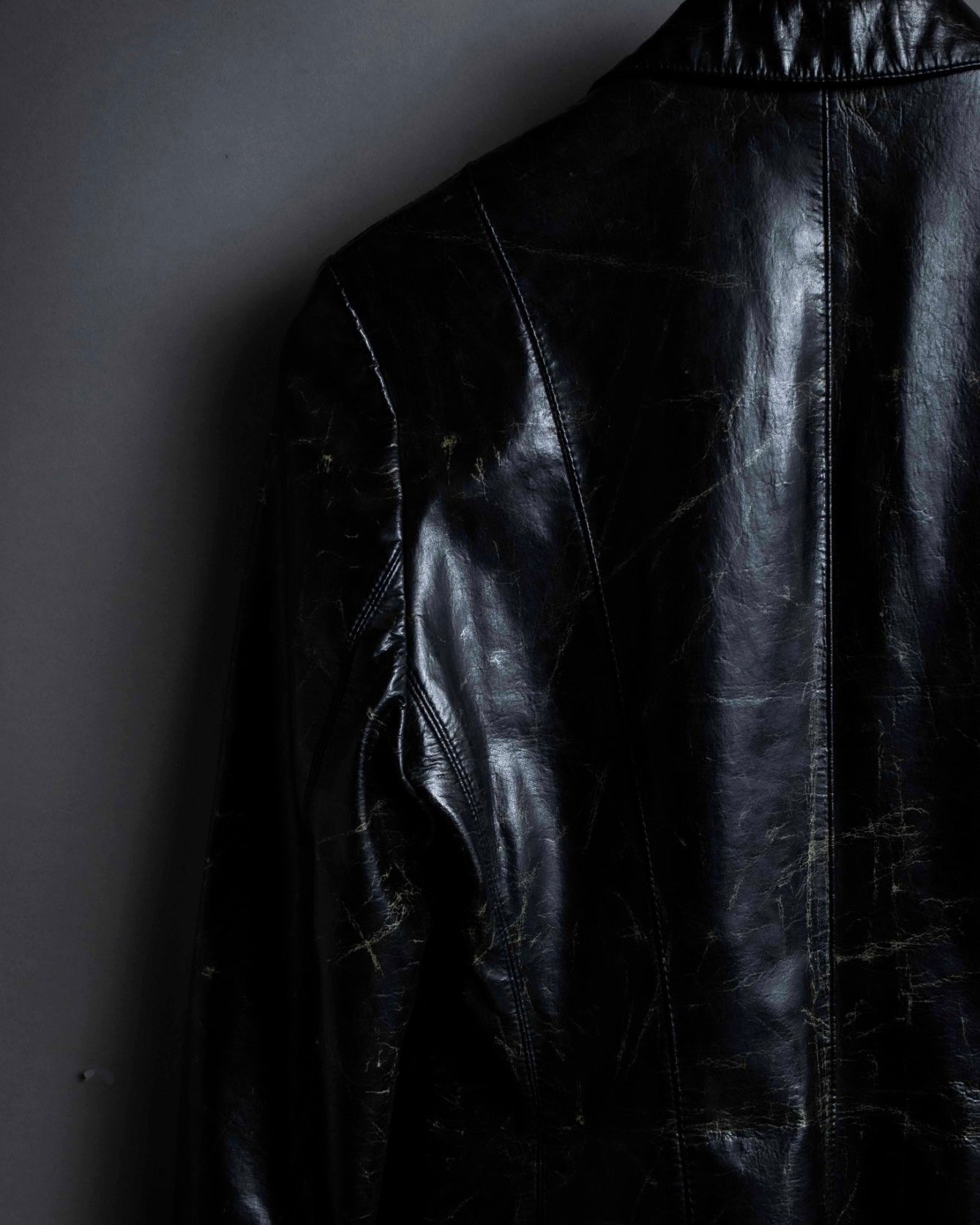 "STEFANO MORTARI" Archive leather crack design jacket