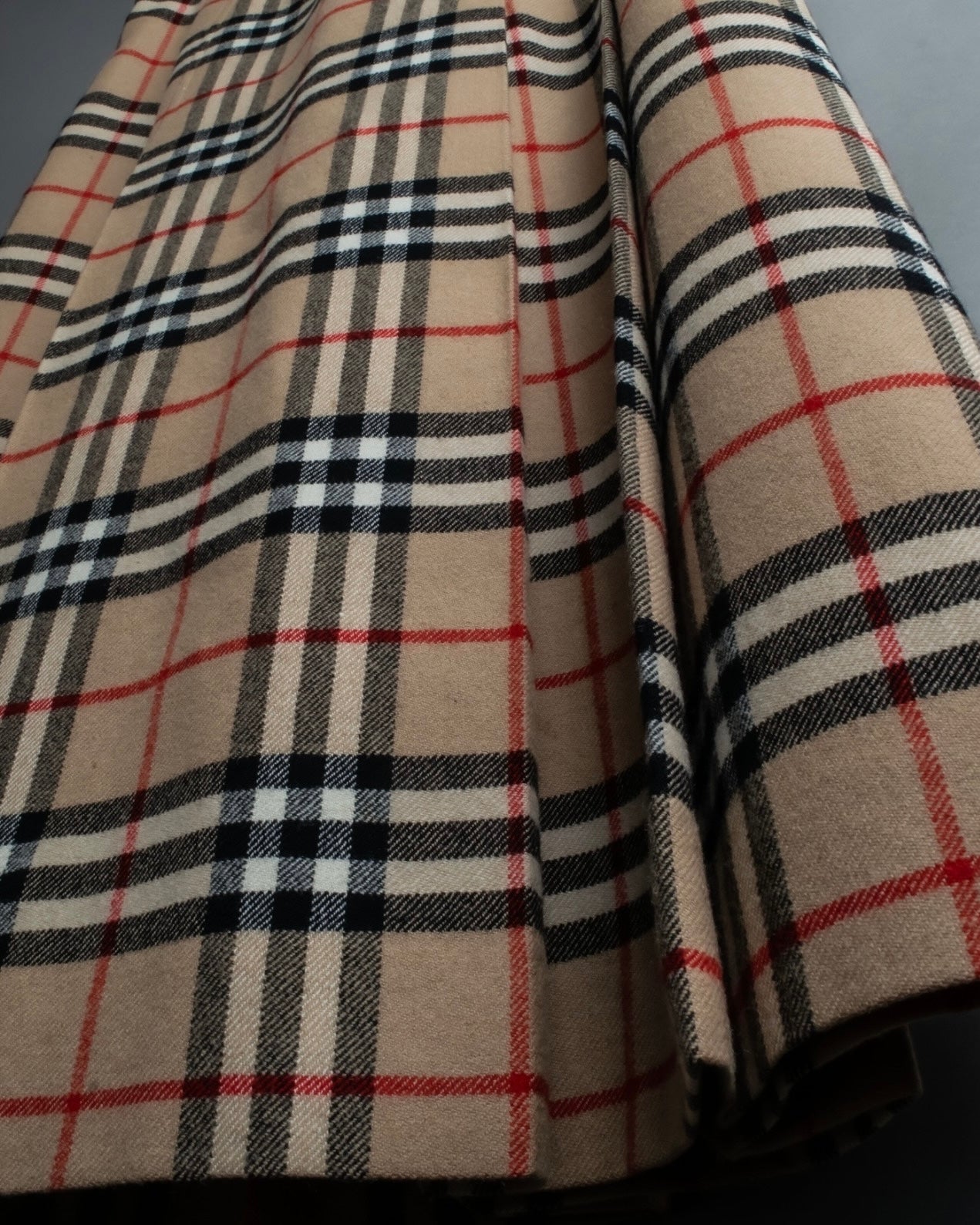"Burberry's (70-80's)" Nova check side zip pleated skirt