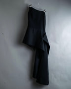 "Yohji Yamamoto" double zip asymmetric skirt