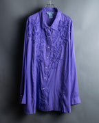 “Vintage” flower embroidery jewel designed viscose shirts