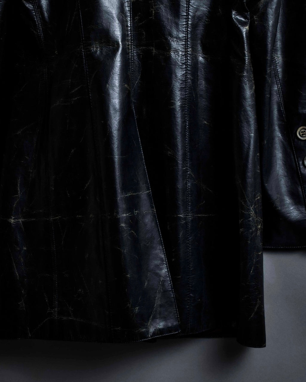 "STEFANO MORTARI" Archive leather crack design jacket