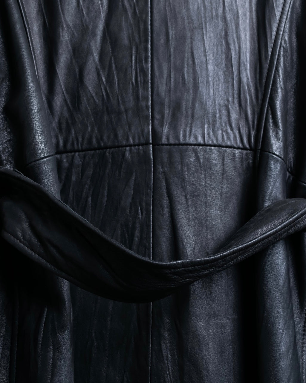 "PEAU D' ANÉ" wide lapel leather coat