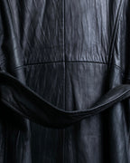 "PEAU D' ANÉ" wide lapel leather coat