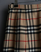 "Burberry's (70-80's)" Nova check side zip pleated skirt