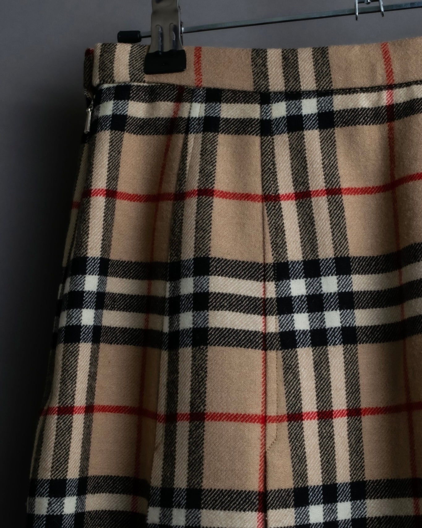 "Burberry's (70-80's)" Nova check side zip pleated skirt
