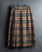 "Burberry's (70-80's)" Nova check side zip pleated skirt