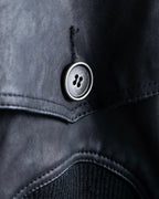 Vintage Leather x CORDUROY combination trench coat