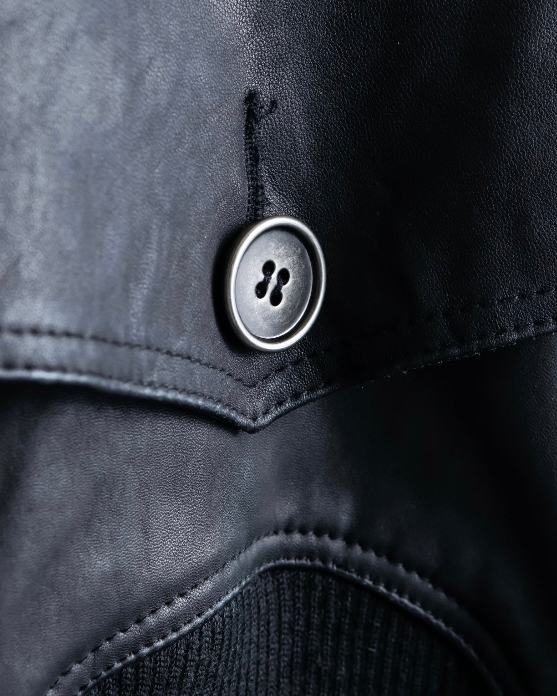 Vintage Leather x CORDUROY combination trench coat