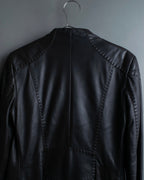 "Emporio Armani" leather stitch special design jacket